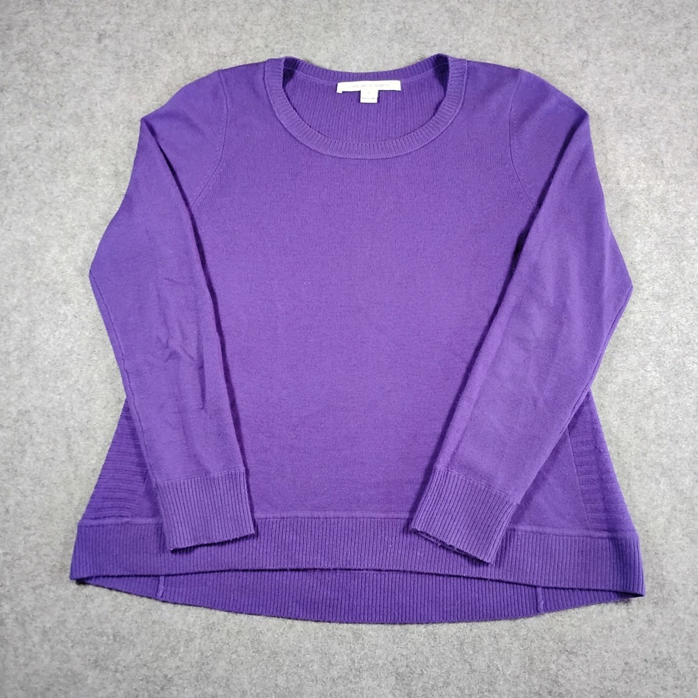 Diane von Furstenberg DVF Kingston Purple Wool Cashmere Sweater Womens Large L